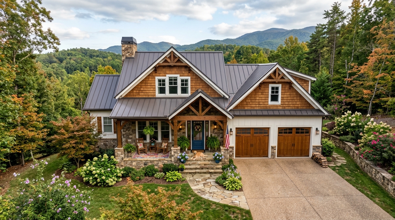 Clean hardwood floor and area rug in an Eastern Tennessee home